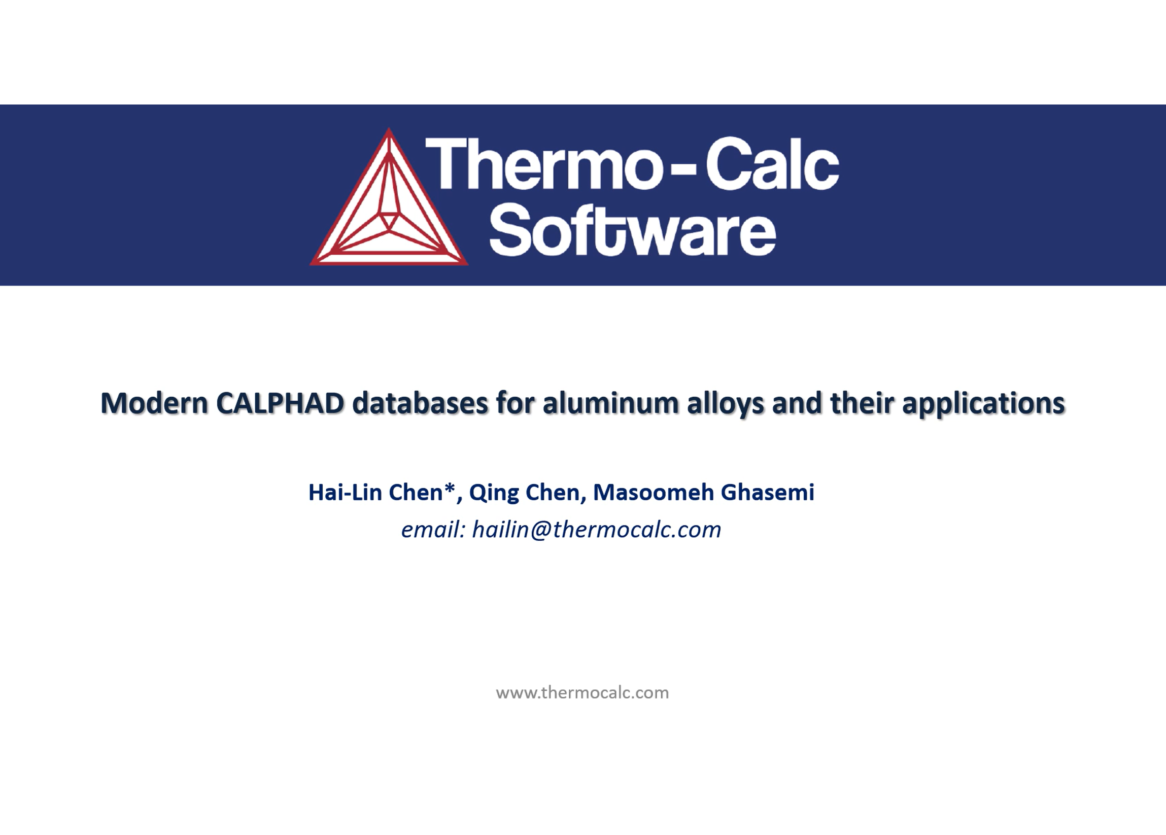 Aluminium databases ThermoCalc Software
