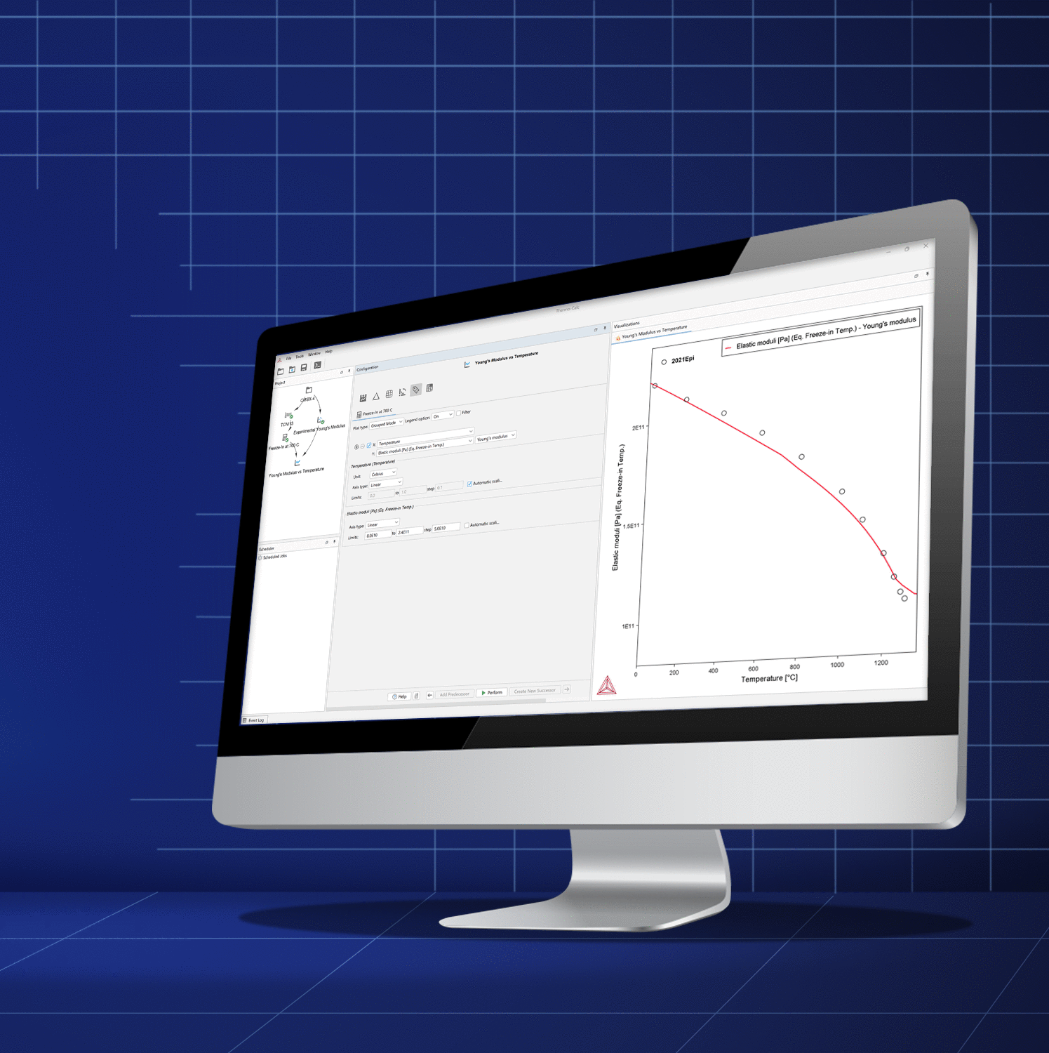 Release image for Thermo-Calc 2025b - half image with monitor and software.