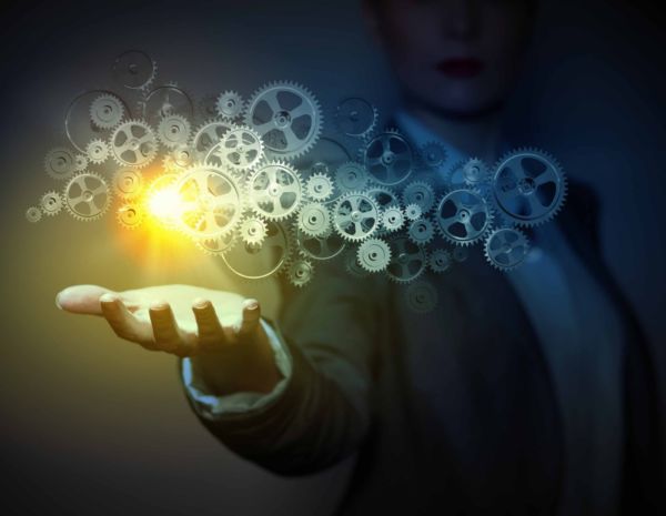 Gears in Hand with Light LHS