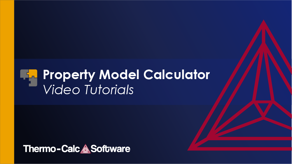 Thermo-Calc logo with the words Property Model Calculator Video Tutorials
