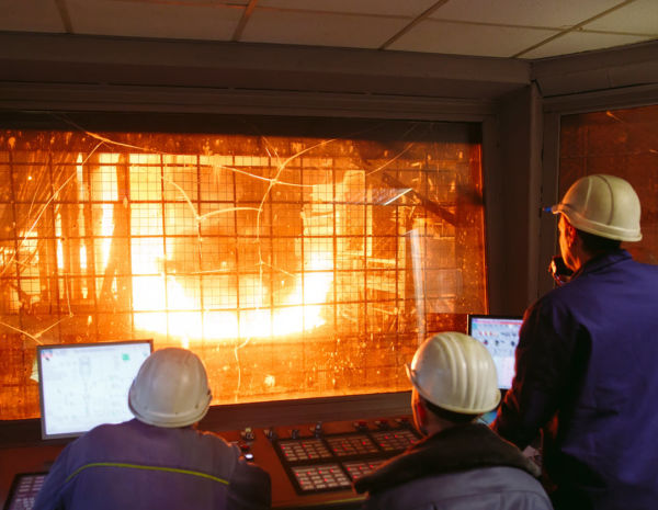 Control panel. Plant for the production of steel