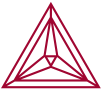 The Thermo-Calc logo, which is a red triangle.