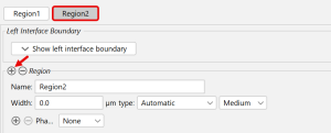 Screenshot showing where to add a new region in DICTRA.