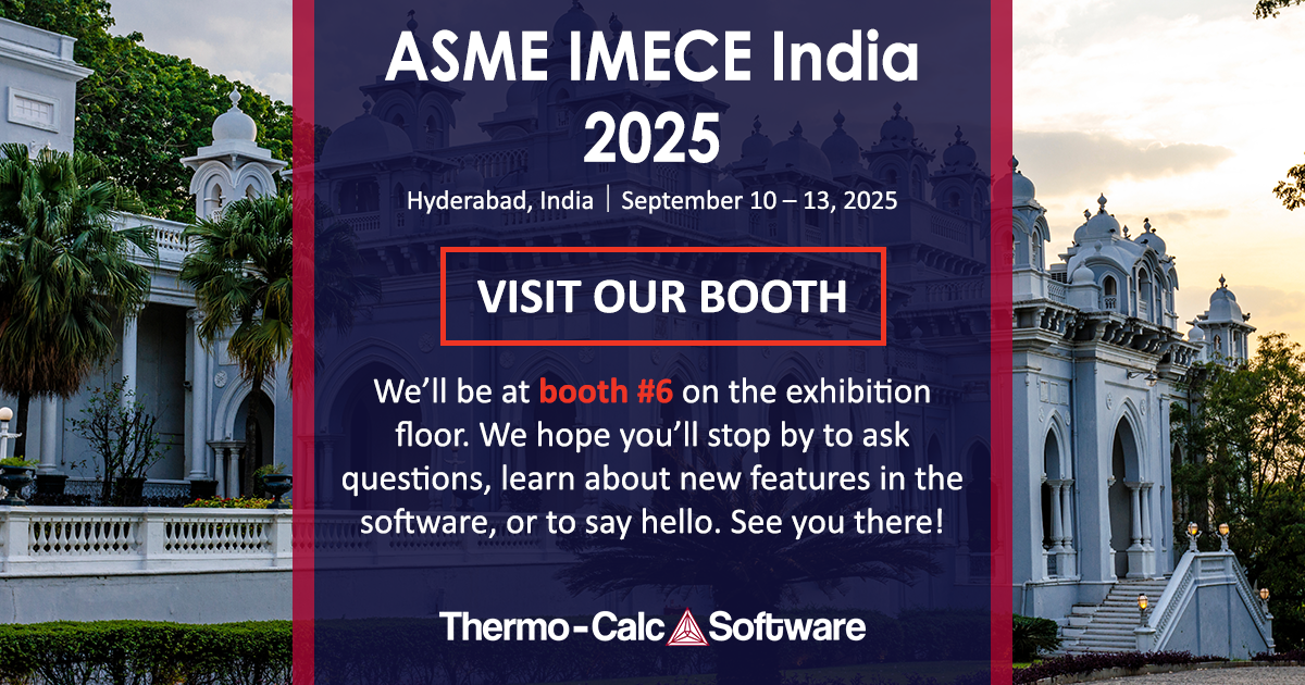 ASME IMECE India 2025 - Thermo-Calc Software