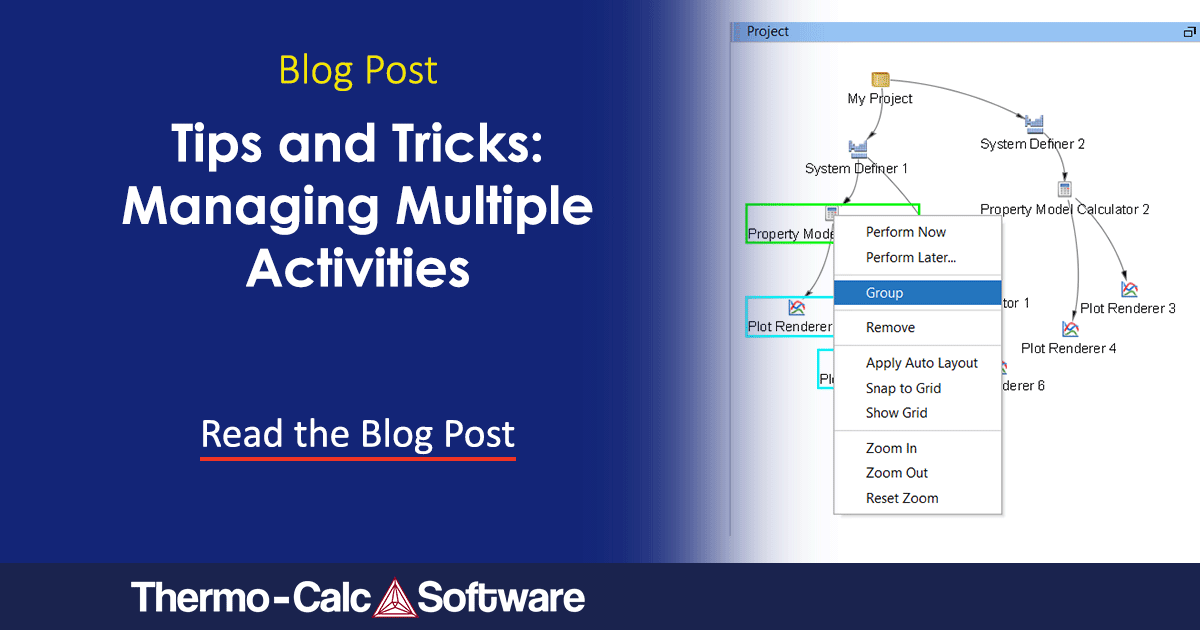 Tips & tricks - Managing multiple activities - Thermo-Calc Software