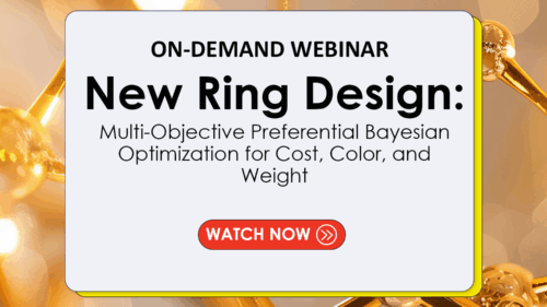 On-demand webinar half-image: New Ring Design - Multi-Objective Preferential Bayesian Optimization for Cost, Color, and Weight