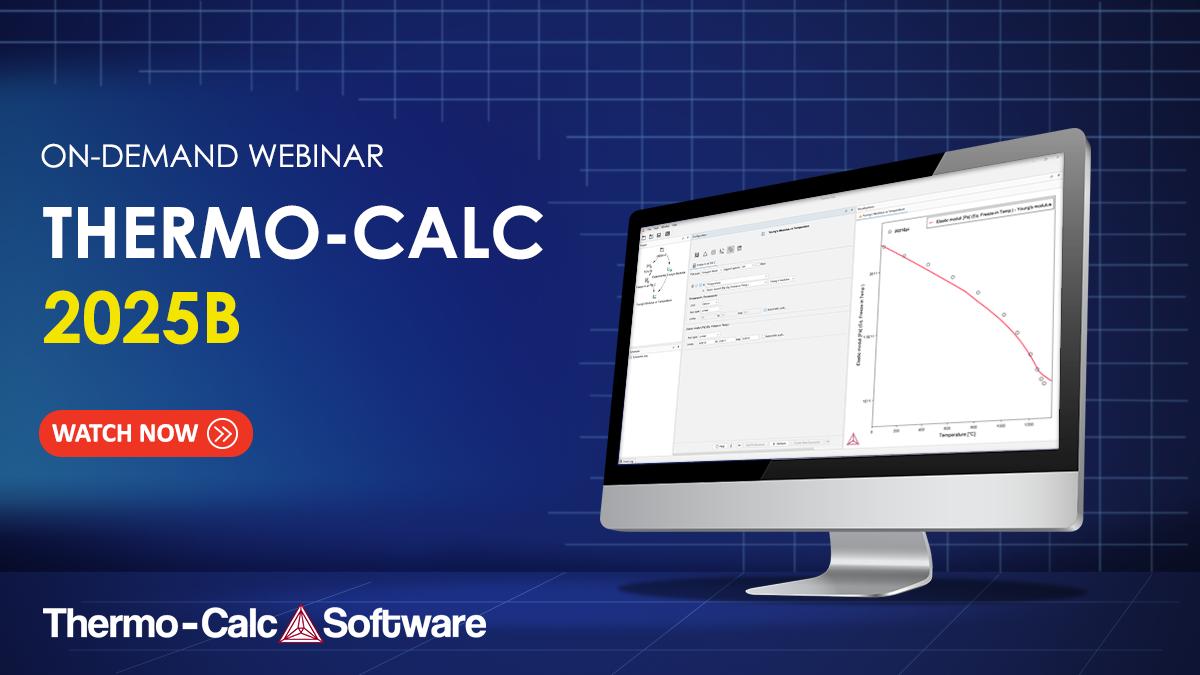 Social media image for on-demand webinar: Thermo-Calc 2025b